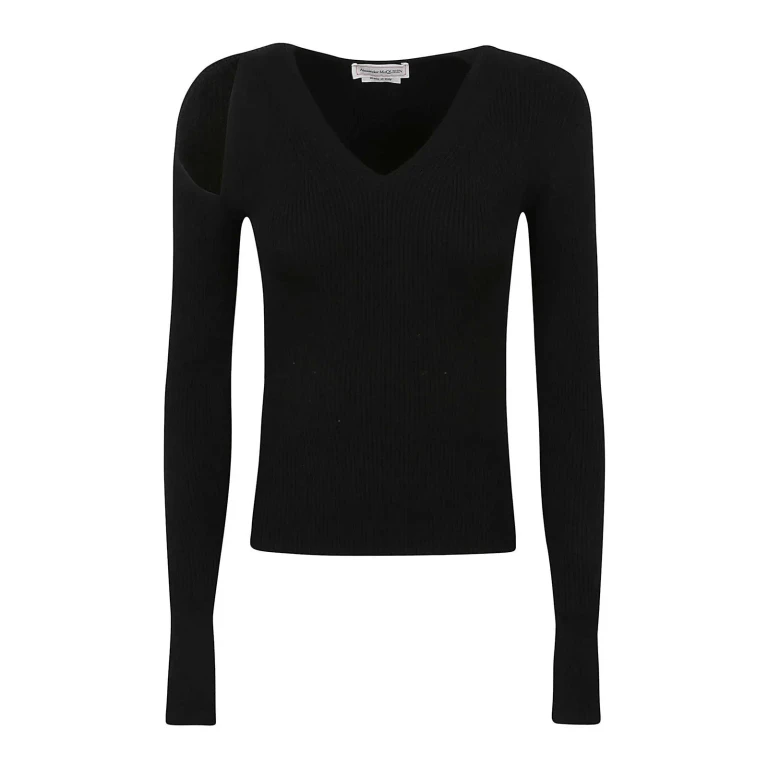 Maglione Alexander McQueen a coste con spalle scoperte