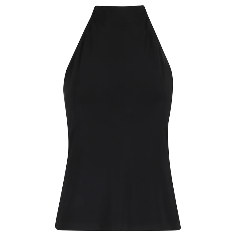Norma Kamali Halter Top Black Cotone Elastan - Women