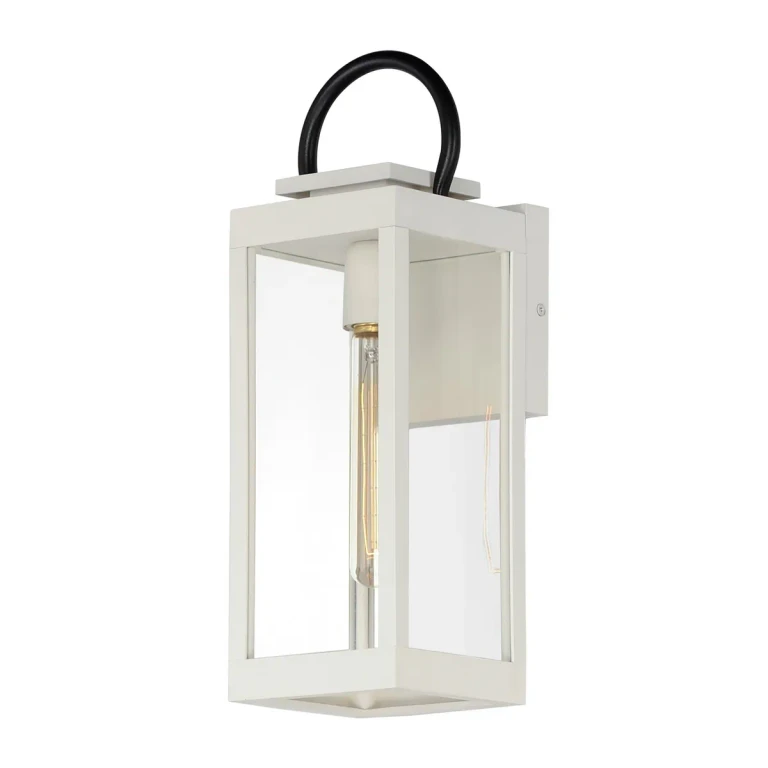 White Black Outdoor Wall Lantern from the Nassau Vivex Collection