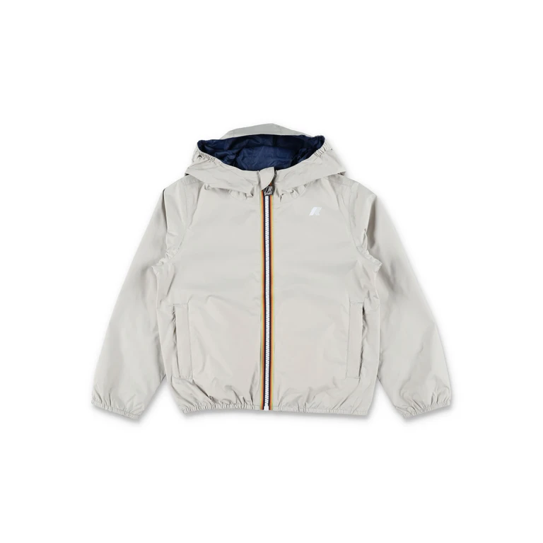 K-Way Jack Plus reversible jacket for kids Beige/blue Recycled Nylon
