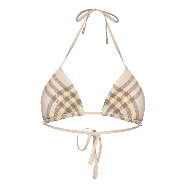 Bikini triangular con estampado de cuadros Burberry