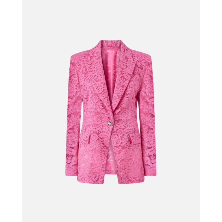 Pinko - Blazer en dentelle à boutons bijoux - 40
