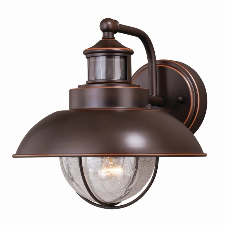 Burnished Bronze One Light Motion Sensor Outdoor Wall Light from the Harwich Collection
