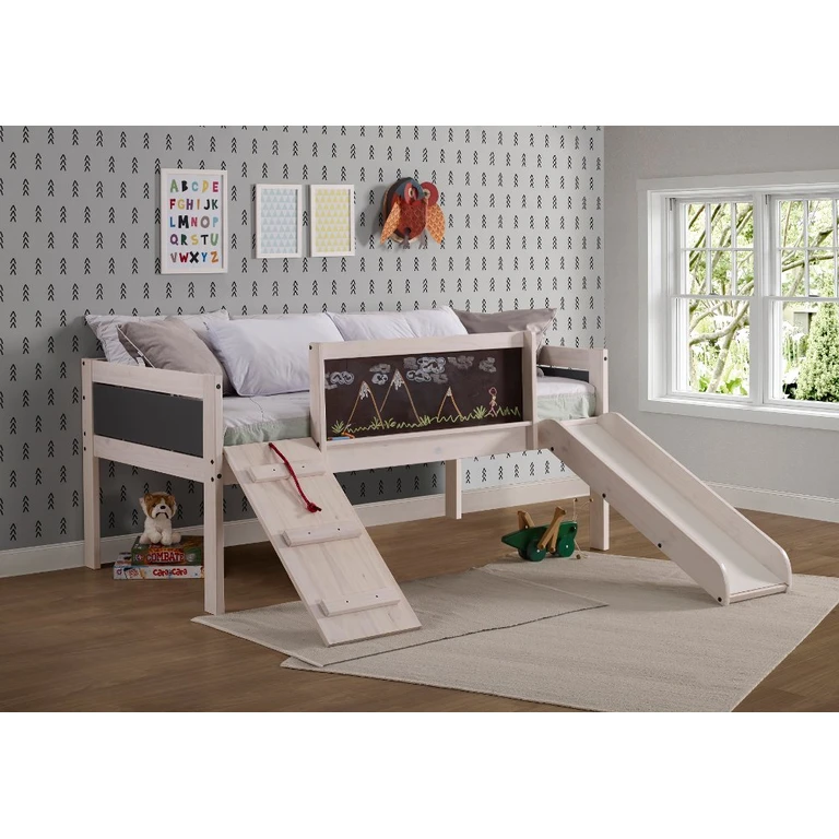 Junior Whitewash Twin Low Loft Bed