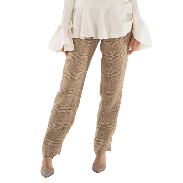 Polo Ralph Lauren Prince Of Wales Check Linen Trousers