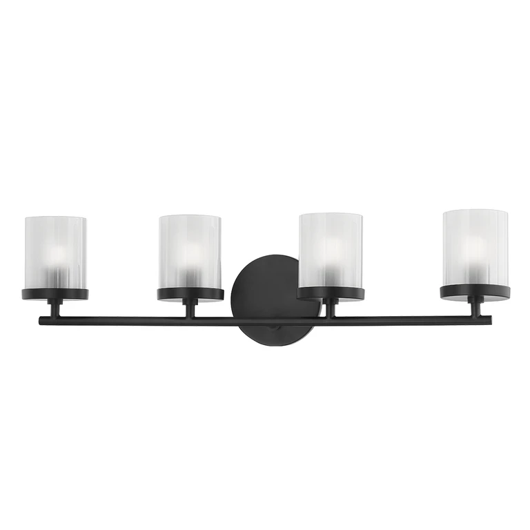 Ryan 4-Light Bathroom Vanity Light Bracket in Soft Black