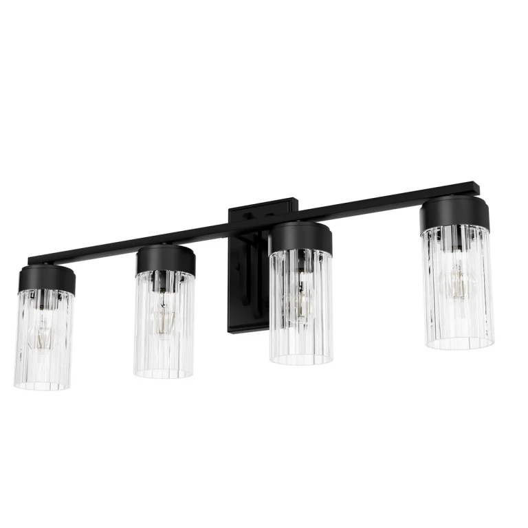 Matte Black Bathroom Vanity Light from the Gatz Collection