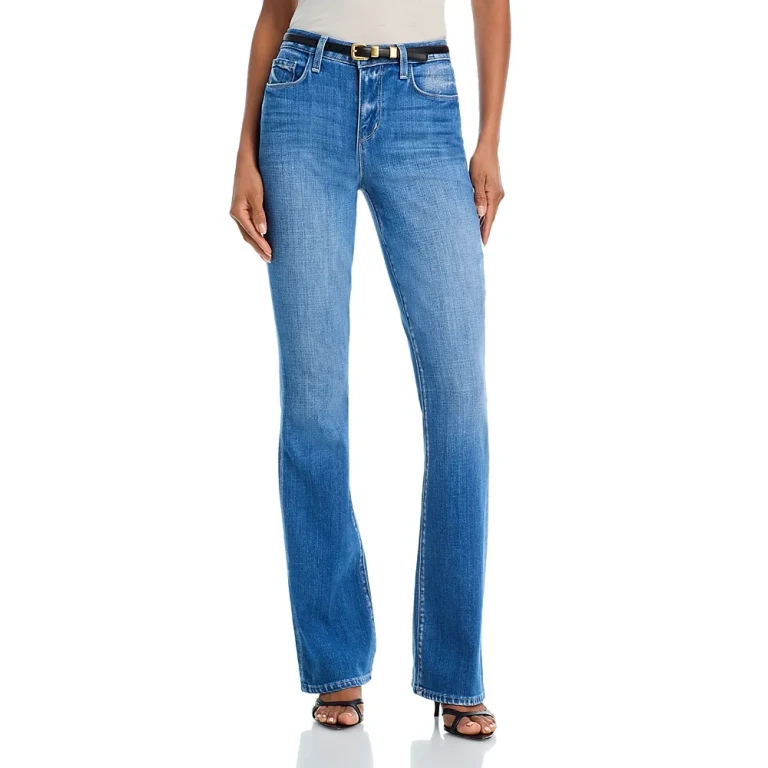 L'Agence Selma Mid Rise Baby Boot Jeans in Rosales