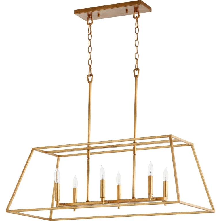 Quorum Gabriel 6-Light 15" Pendant Light in Gold Leaf