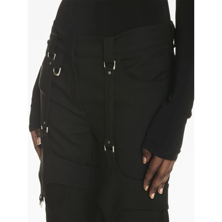 Off-White Black Stretch Polyester Blend Cargo Pant Nocolor Pantaloni - Women