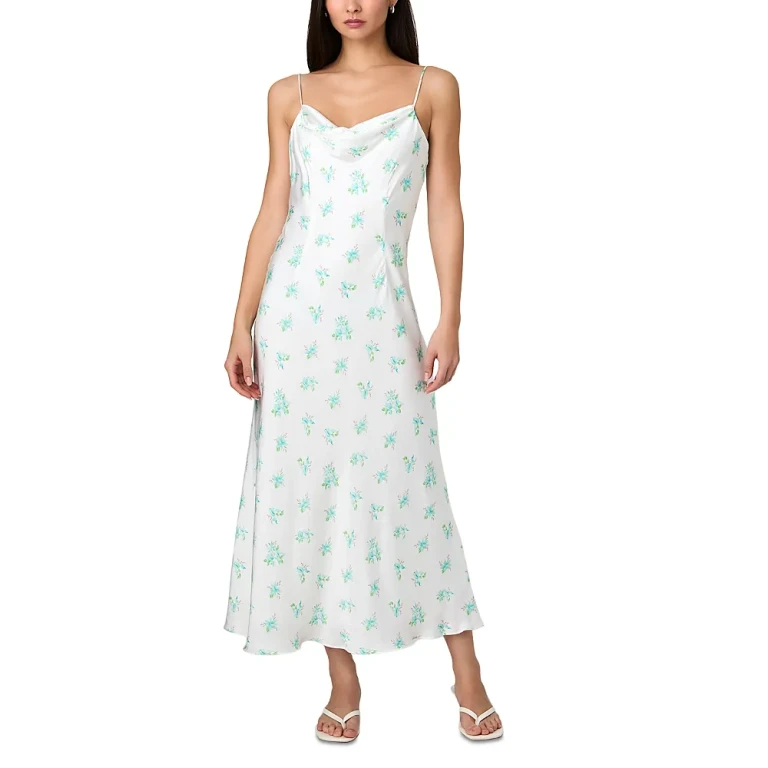 French Connection Anna Fleur Satin Maxi Dress