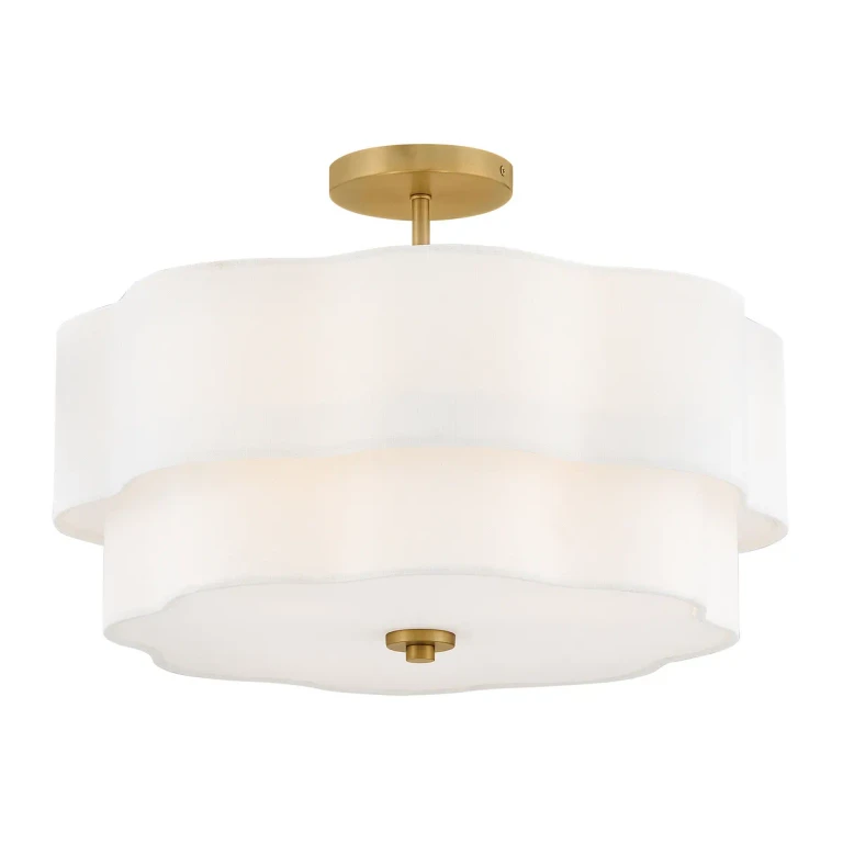 Lacquered Brass LED Semi-Flush Mount from the Gwen Collection