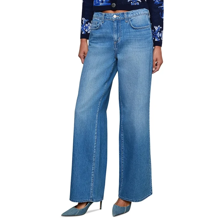 L'Agence Alicent High Rise Wide Leg Jeans in Figueroa