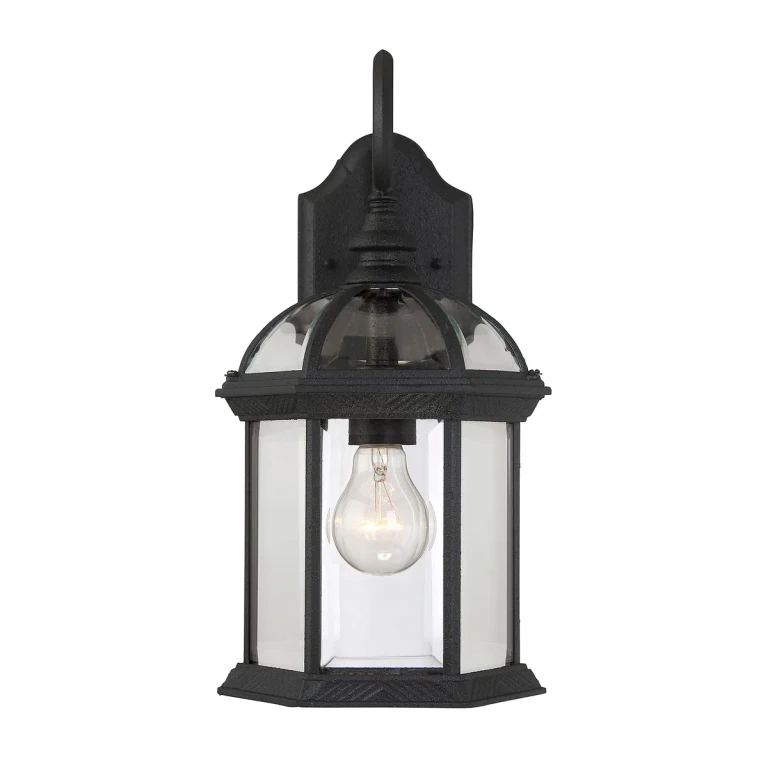 Savoy House Kensington Outdoor Wall Lantern in Textured Black - 5-0633-BK