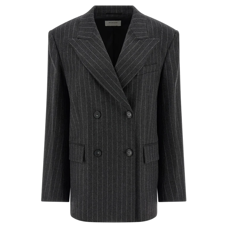 Gray Virgin Wool Blazer Clothing - Women