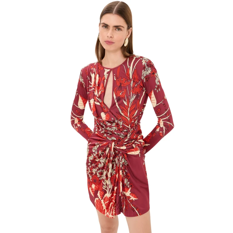 Johanna Ortiz Rainforest Canopy Mini Dress Wine/Red 2