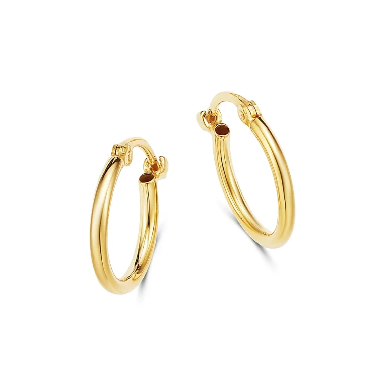 14K Yellow Gold Tiny Hoop Earrings