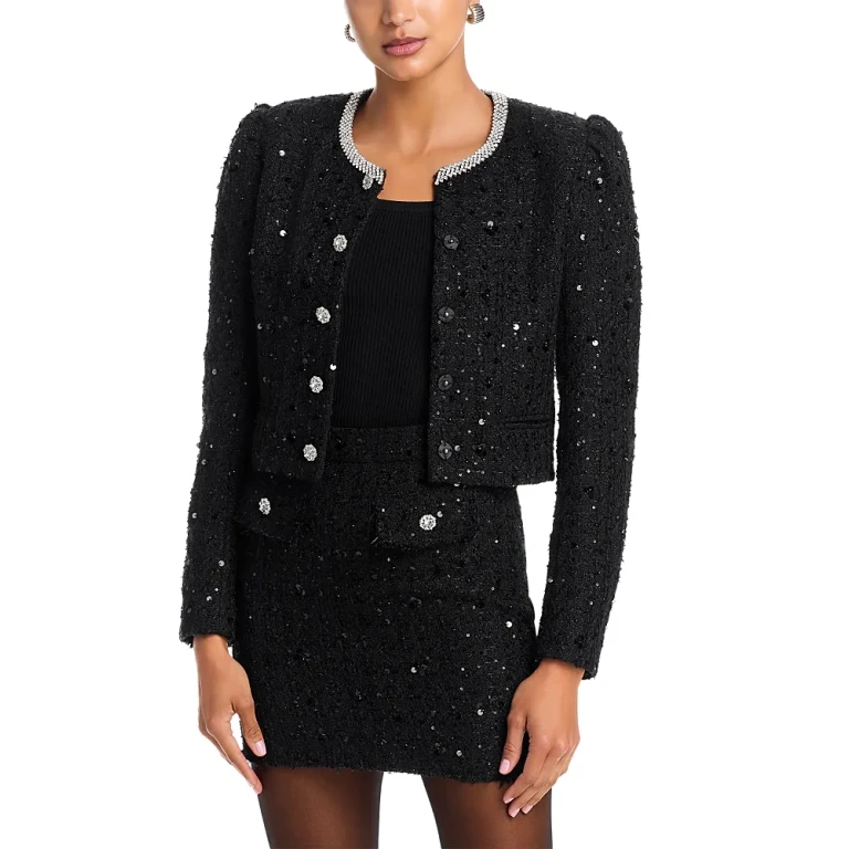 Generation Love Chiara Embellished Tweed Jacket