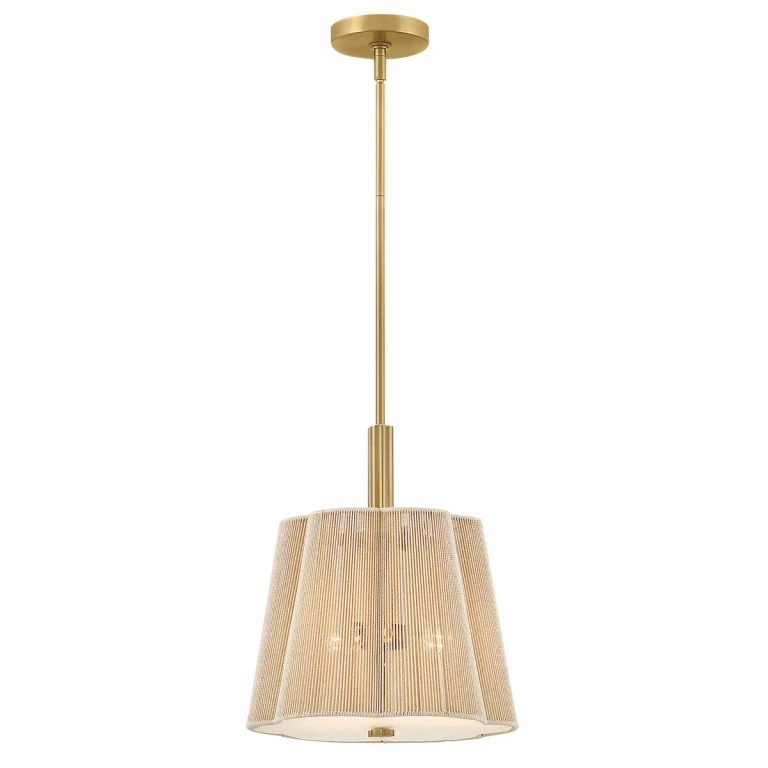 Lacquered Brass LED Pendant from the Sasha Collection
