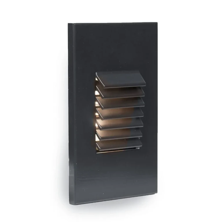 WAC Lighting 1-Light LED Low Voltage Vertical Louvered Step and Wall Light in Black - 4061-AMBK