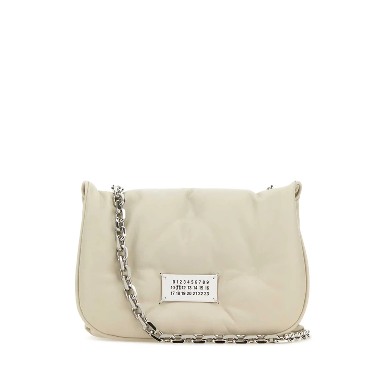 Chalk Nappa Leather Small Glam Slam Flap Crossbody Bag Greige Borse A Tracolla - Women