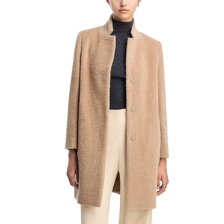 Cinzia Rocca Stand Notch Collar Snap Front Coat
