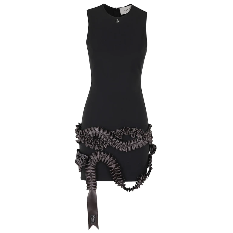 Coperni Pleated Ribbon Jersey Dress