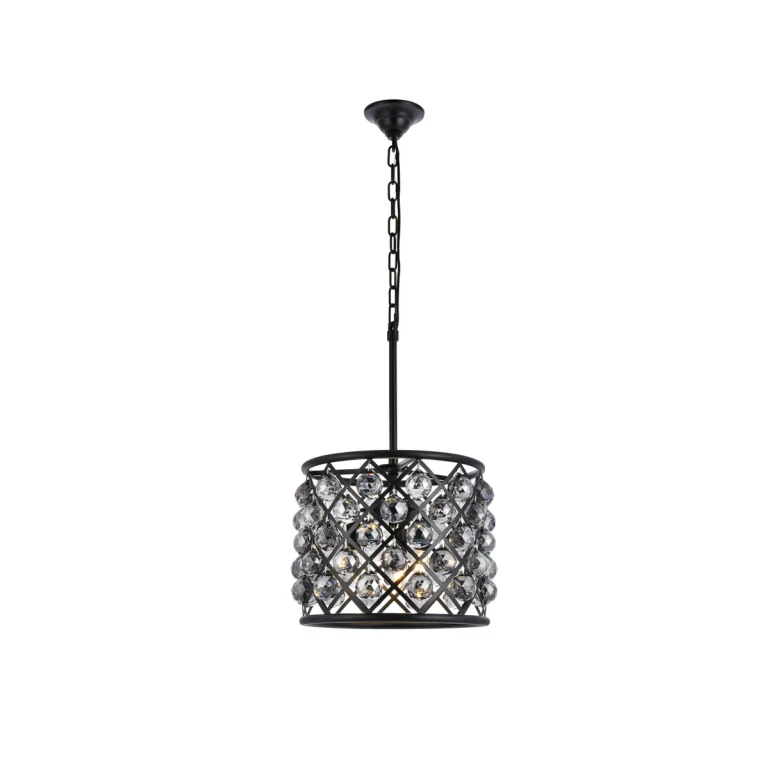 Matte Black Four Light Pendant from the Madison Collection