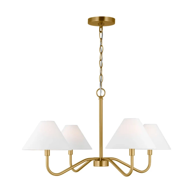 Satin Brass Chandelier from the Eldon Collection
