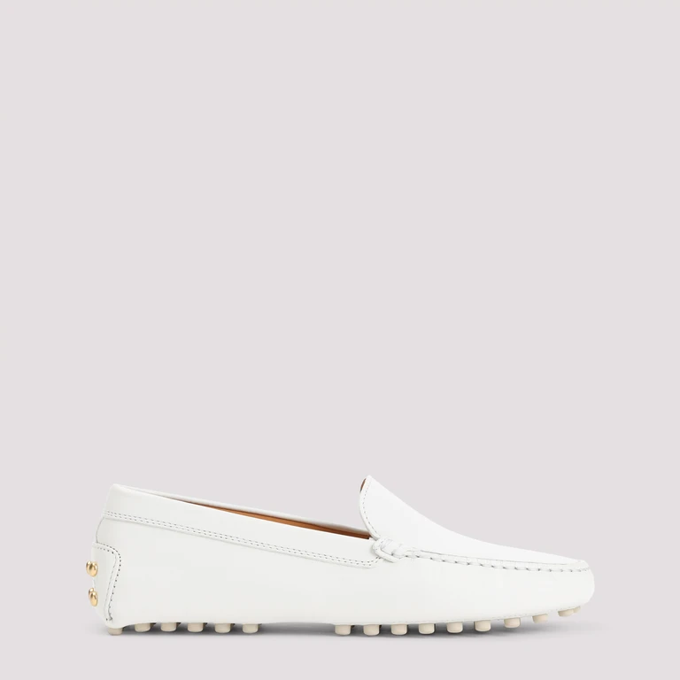 Tod`S Leather Loafers White Rubber Shoe - Women