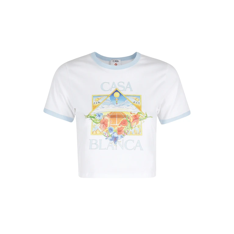 Casablanca Ringer Bay Tee White Cotone Elastane T-shirt - Women