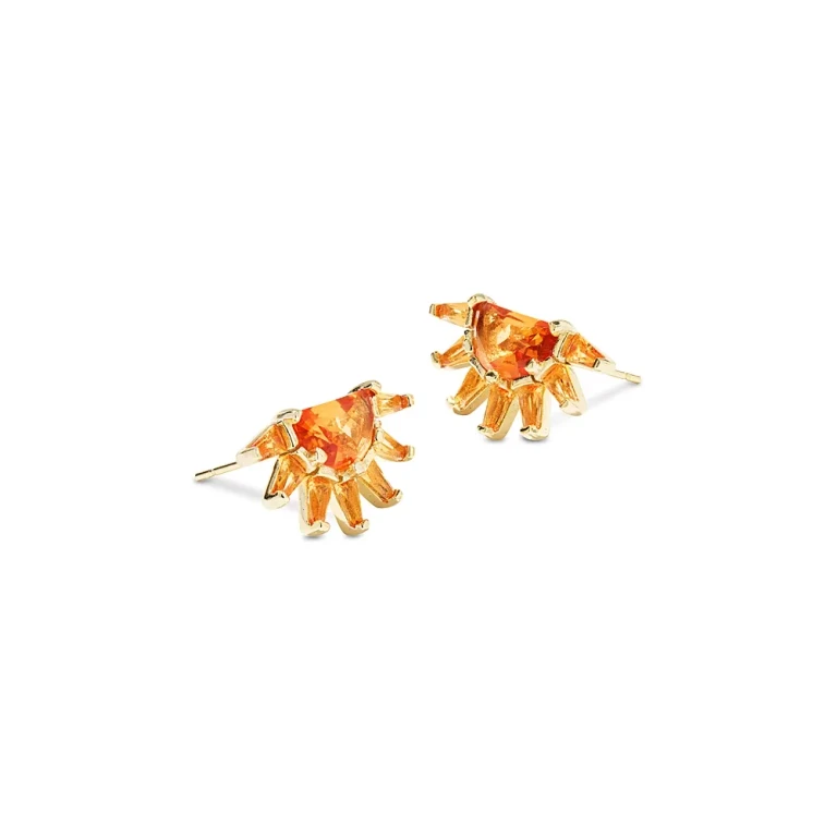 Kendra Scott Samantha Sun Orange Glass Stud Earrings