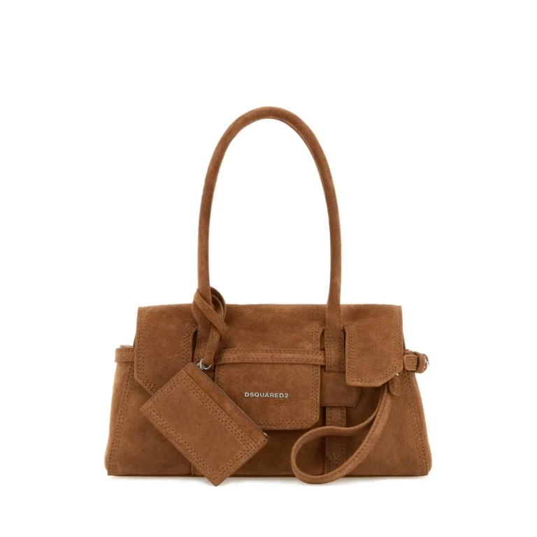 Camel Suede Shoulder Bag