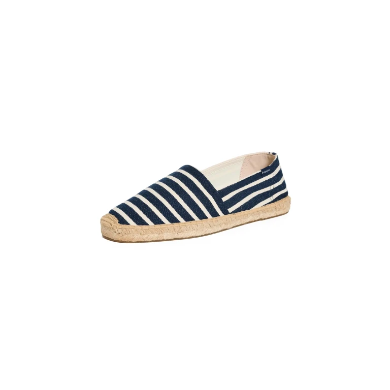 Soludos Striped Slip On Espadrilles Dark Navy/Ivory 8-8.5