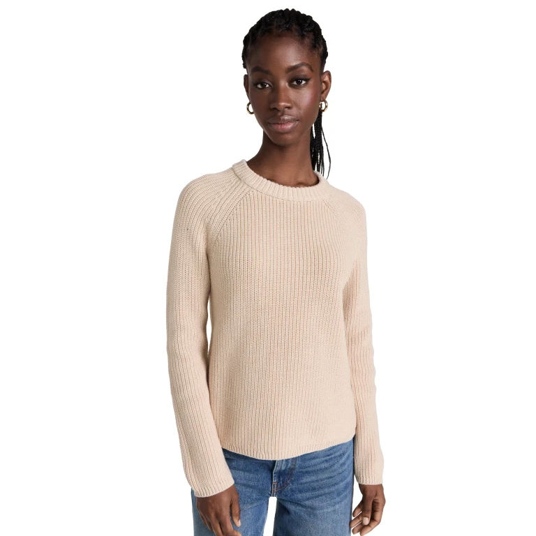 Jenni Kayne Cotton Fisherman Sweater Oatmeal M