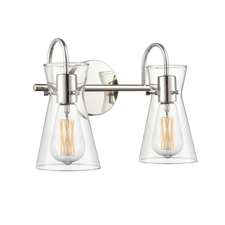 Polished Nickel Bathroom Vanity Light from the Camellia Collection