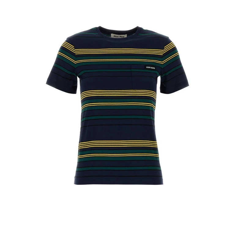 Embroidered Cotton T-Shirt Blubottiglia Exterior - Women