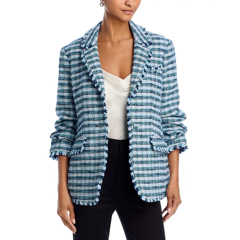 Cinq a Sept Matilda Tweed Fringe Trim Blazer