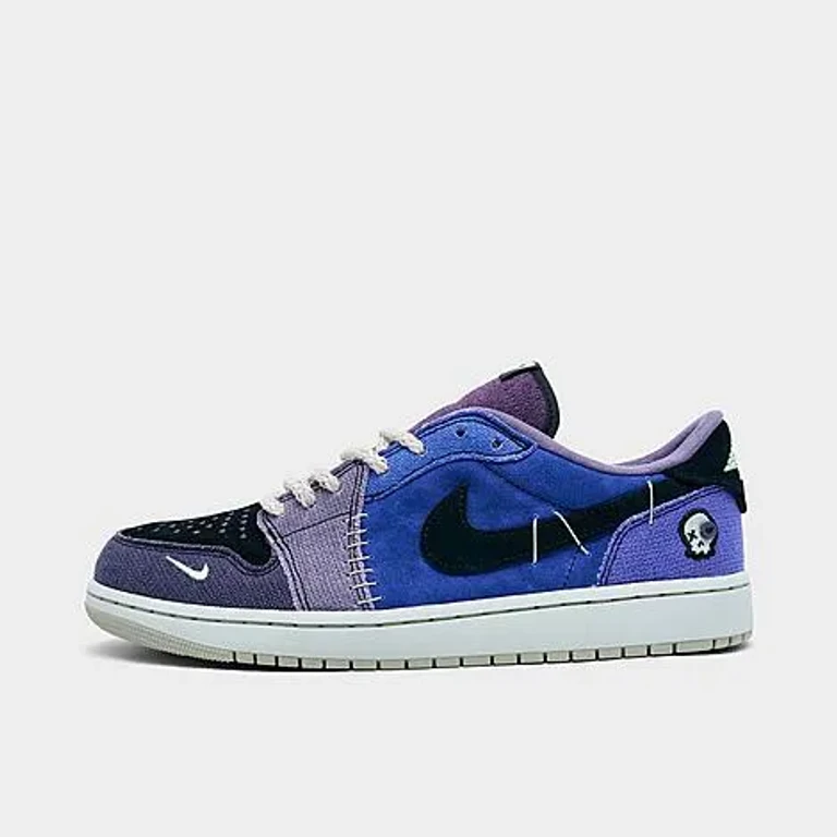 Men's Air x Zion Williamson Retro 1 Low Casual Shoes in Regency Purple/Vapor Green/Black Size: 4.0