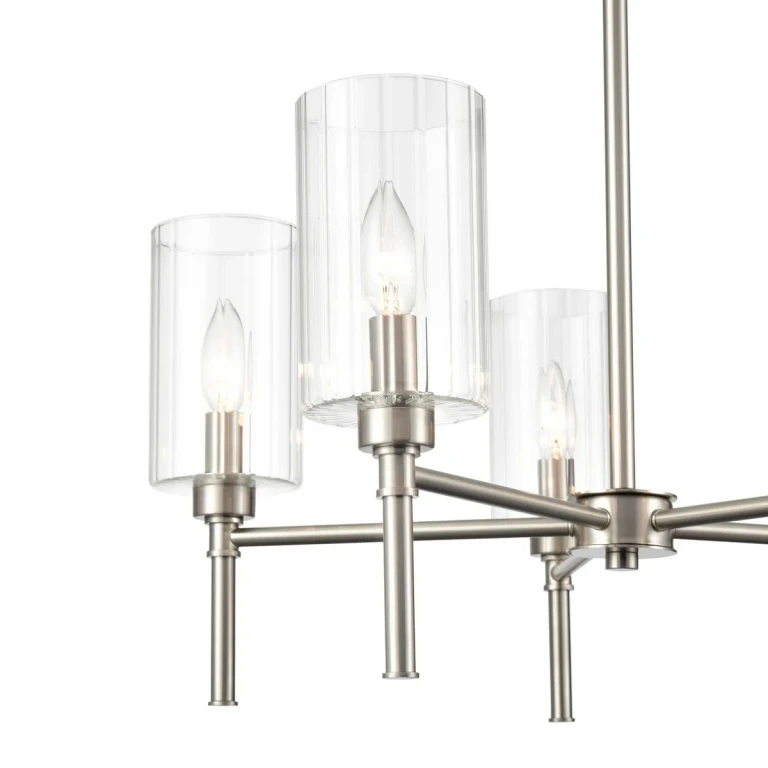 Brushed Nickel Five Light Chandelier from the Chastine Collection