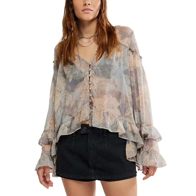 Free People Day Dreaming Ruffled Blouse