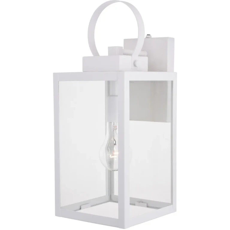 Textured White Outdoor Wall Mount from the Medinah Collection