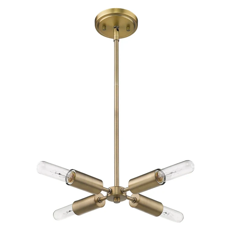 Aged Brass Four Light Pendant from the Perret Collection