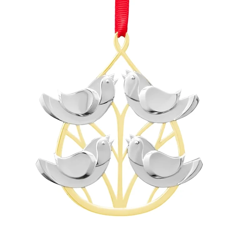 Nambe Twelve Days of Christmas Ornament - Four Calling Birds
