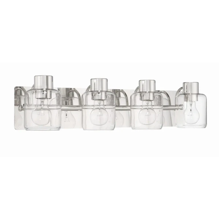 Polished Nickel Four Light Vanity from the Rori Collection