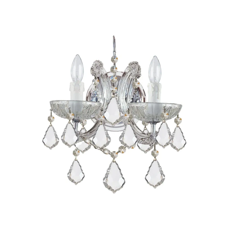 Maria Theresa 2-Light 13" Wall Sconce in Polished Chrome with Clear Spectra Crystals