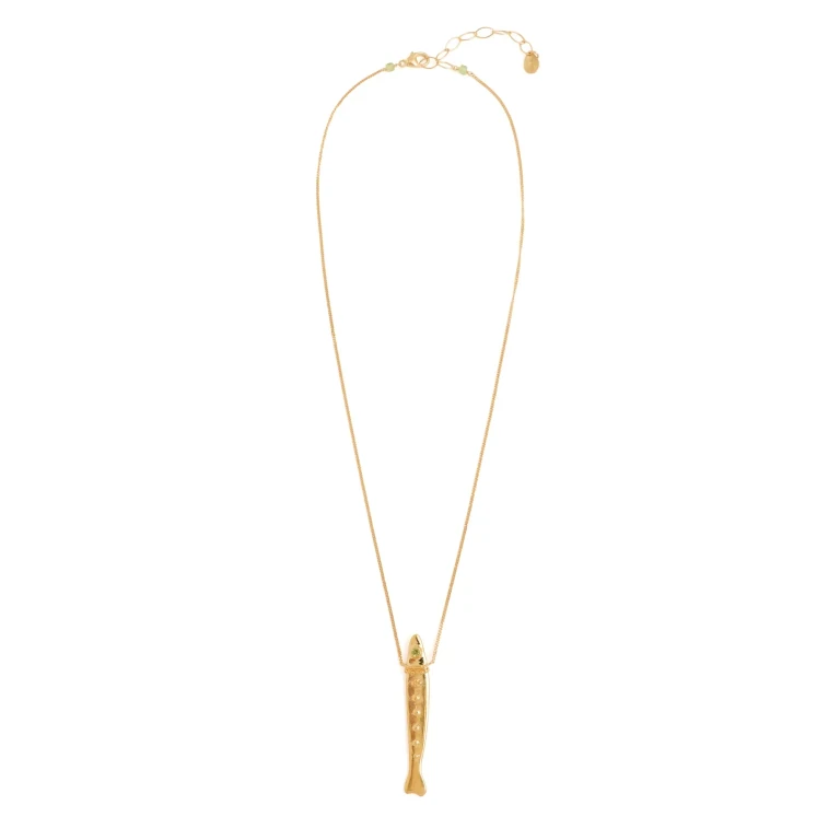 Chan Luu Dotted Fish Necklace Yellow Gold One Size