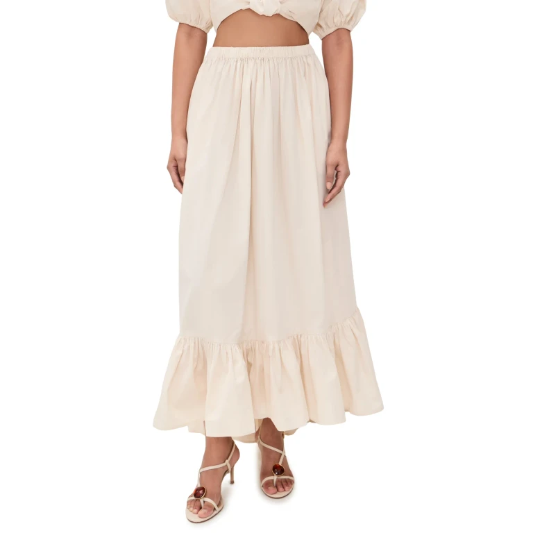 Lisa Marie Fernandez Nicole Poplin Skirt Natural Poplin S