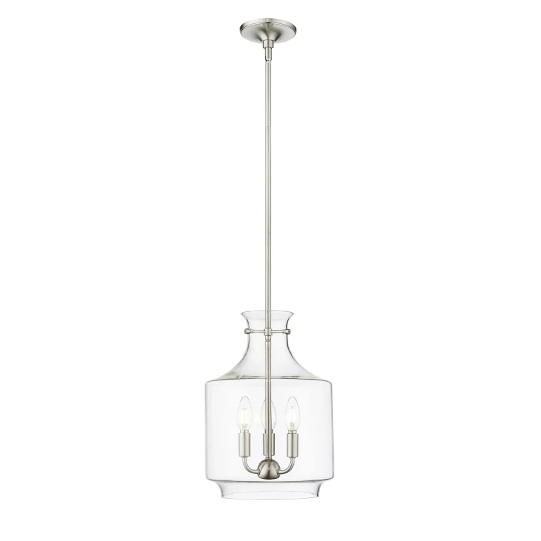 Brushed Nickel Pendant from the Mahannah Collection