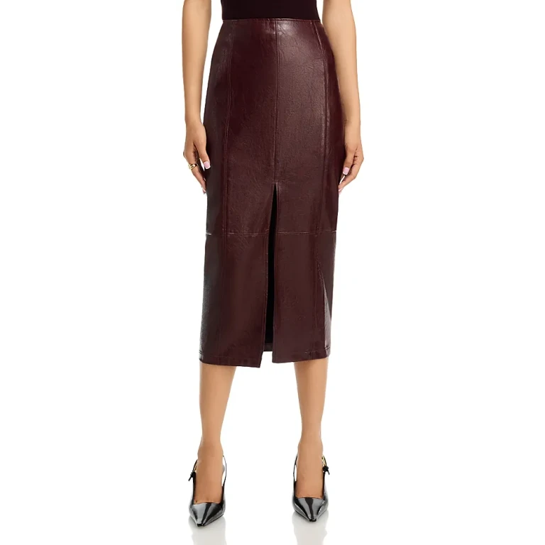 Valor of Venus Faux Leather Midi Skirt